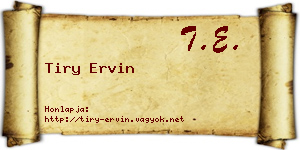 Tiry Ervin névjegykártya